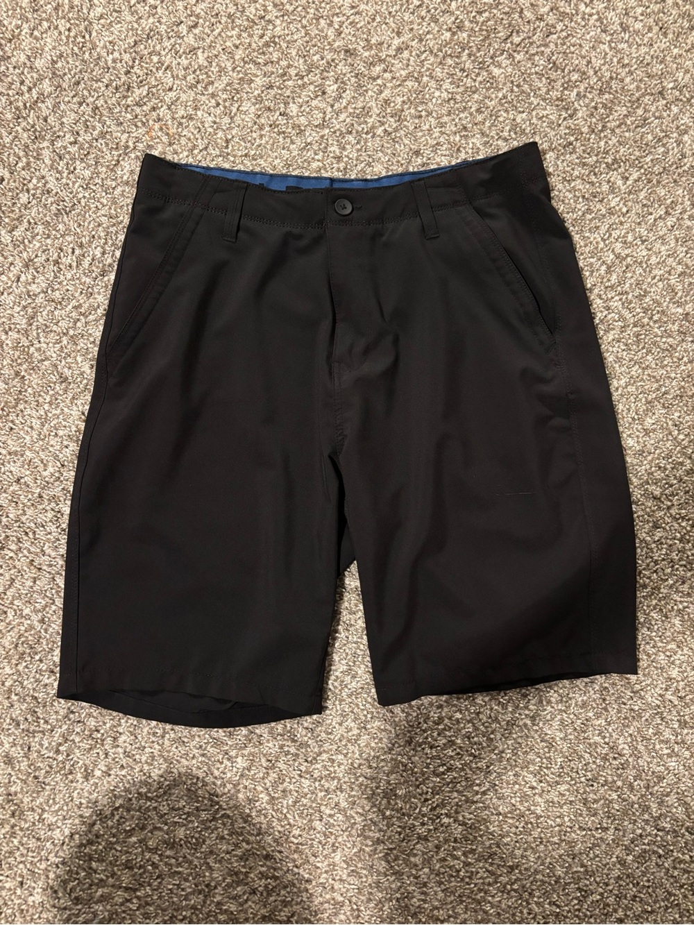 Men's Flat Front Black Stretch Shorts